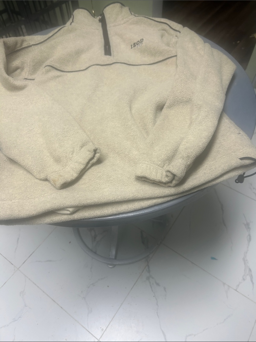 Izod Beige Quarter-Zip Fleece Pullover